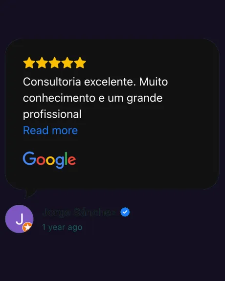 Avaliação 5 estrelas de Jorge Sánchez no Google